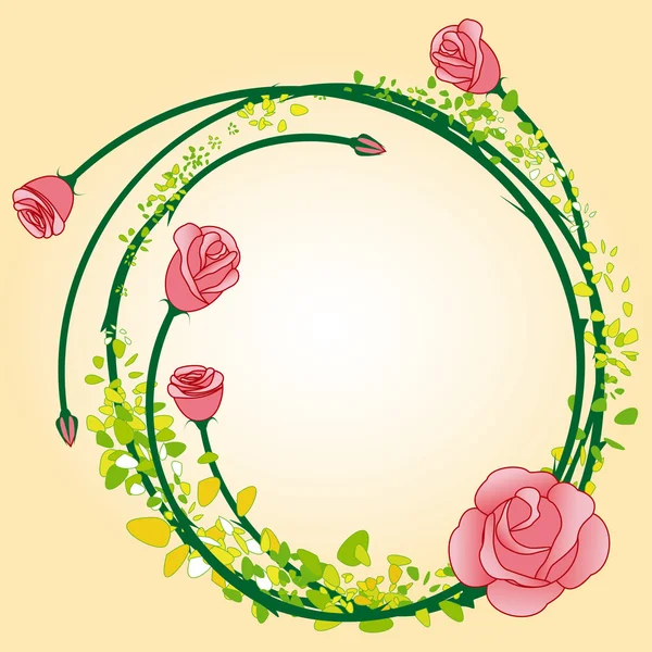 抽象カラフルなバラの花のフレーム — ストックベクタ