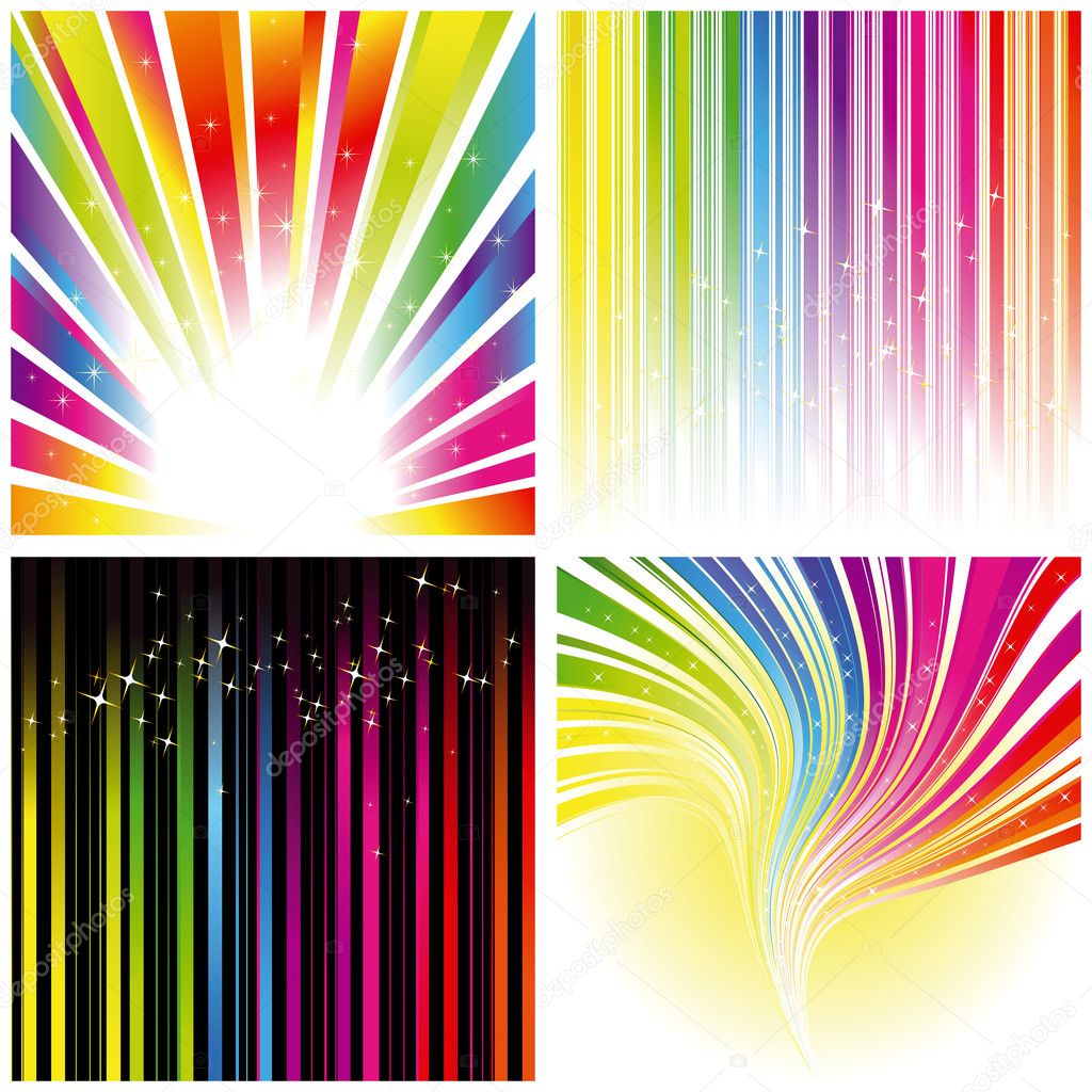 Abstract set of rainbow color stripe background