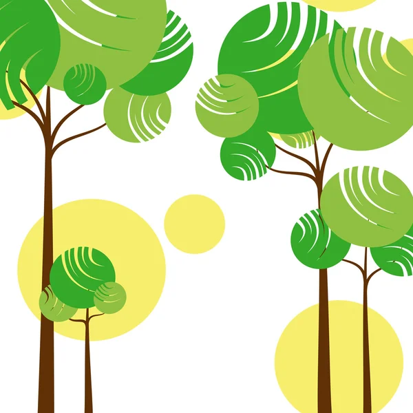 Astratto albero verde primaverile — Vettoriale Stock