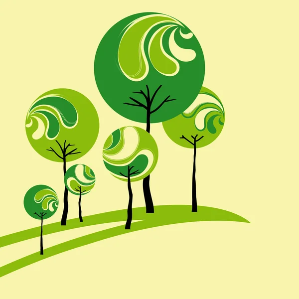 Αφηρημένη άνοιξη πράσινο δέντρο — Διανυσματικό Αρχείο