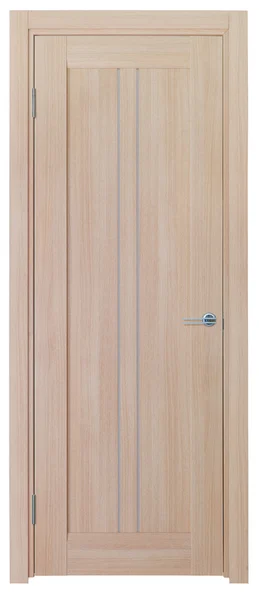 Porta de madeira em um fundo branco — Fotografia de Stock