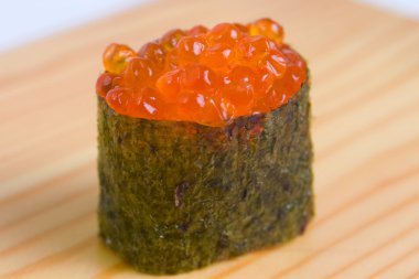 A dish of salmon roe and fish clipart