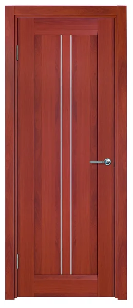 Деревянная дверь на изолированном фоне — стоковое фото