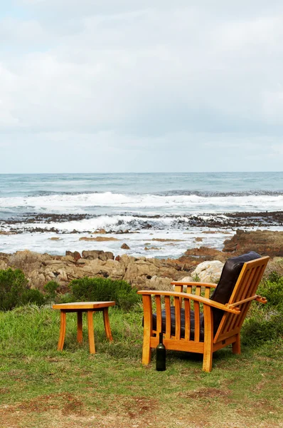 stock image Wooden chair standing outside