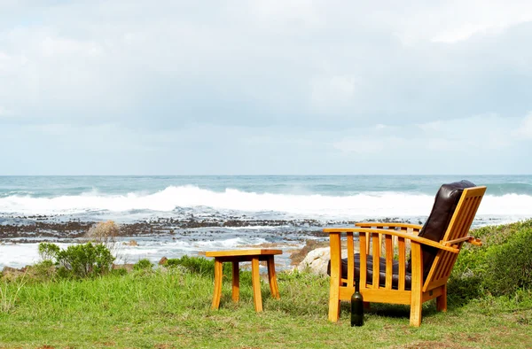 stock image Wooden chair standing outside