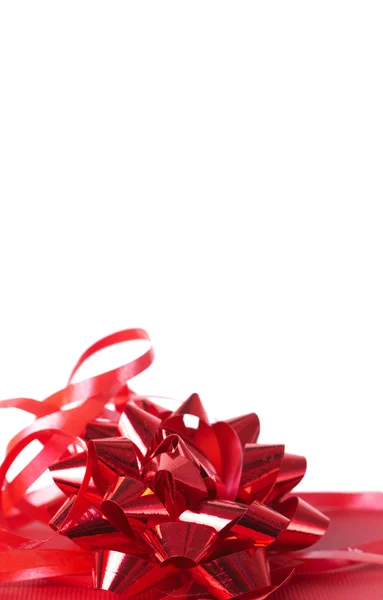 Caixa de presente vermelho com arcos — Fotografia de Stock