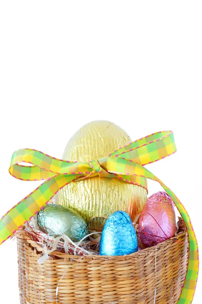 Velikonoční čokoládové vajíčka — Stock fotografie