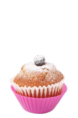 Blueberry muffin on white clipart