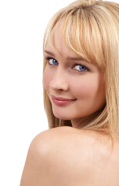 Porträtt av vacker blond kvinna — Stockfoto