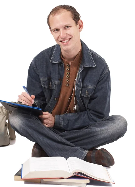 Male student studying — Stock Photo, Image