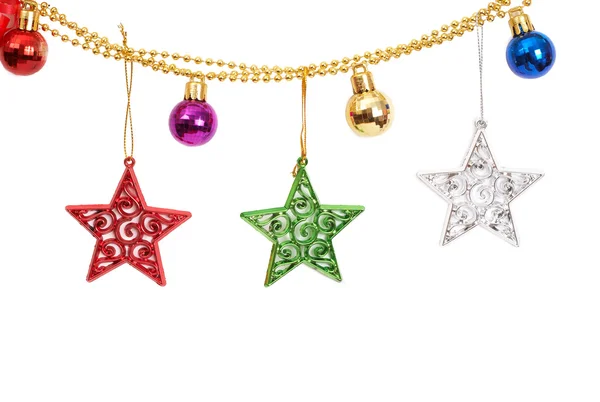 Noel mücevherleri ve yıldızları — Stok fotoğraf