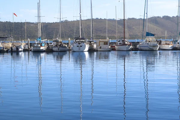 stock image Row of yachts at the harbor