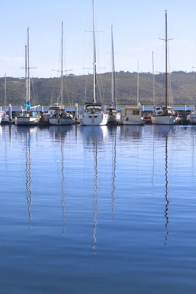 stock image Row of yachts at the harbor