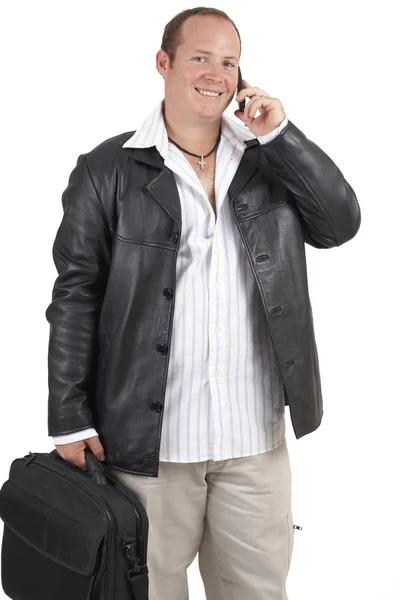 Businessman talking on a cellphone — Stock Photo, Image