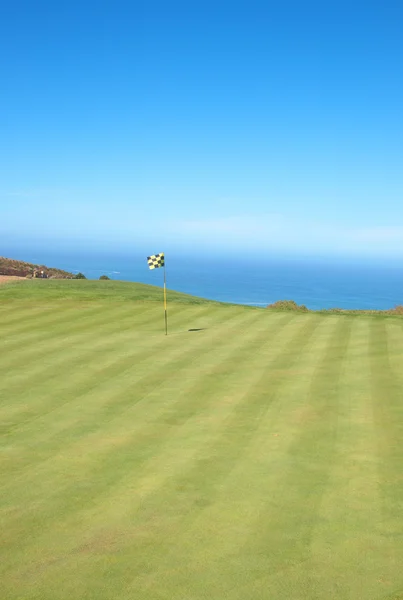 Golf course landscape by the ocean — Stock Photo, Image