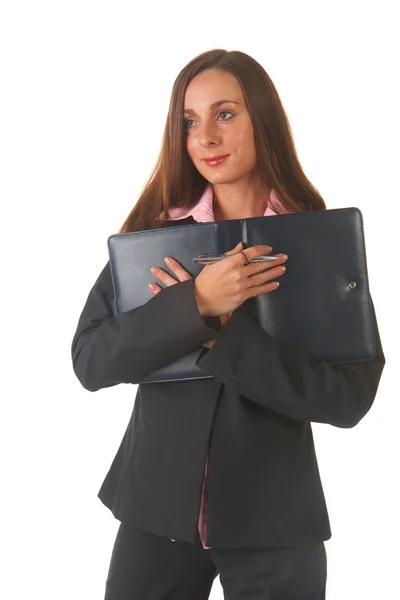 Vacker brunett affärskvinna — Stockfoto