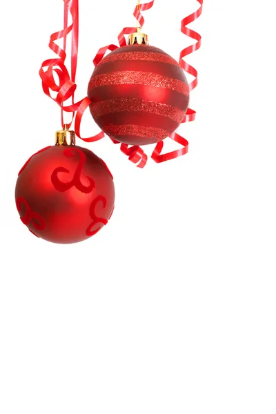 Czerwone bombki świąteczne — Zdjęcie stockowe