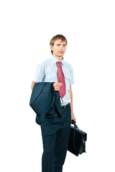 The businessman with a jacket in hands — Stock Photo, Image