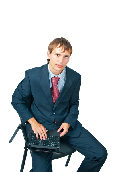 The businessman with the laptop — Stock Photo, Image
