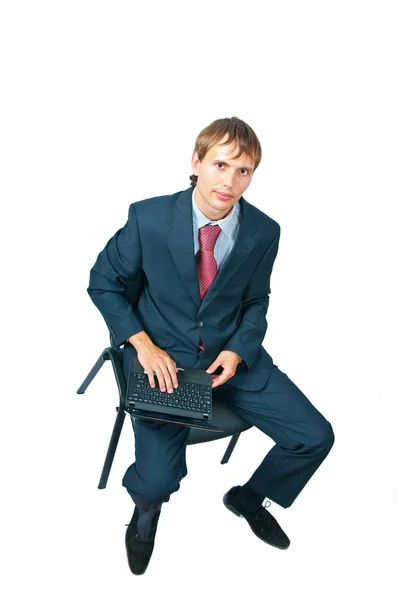 The businessman with the laptop — Stock Photo, Image
