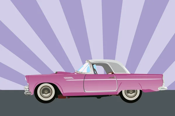 Carro rosa retro — Vetor de Stock
