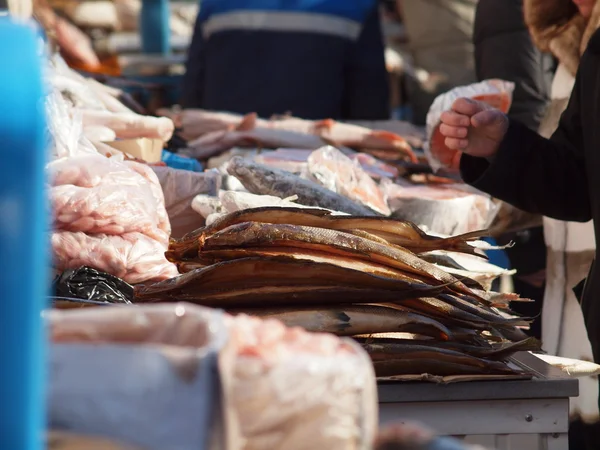 Mercado de peixe nas férias — Fotografia de Stock