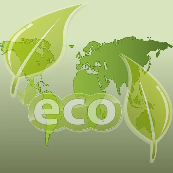 Vector Eco Green World Background — Stock Vector