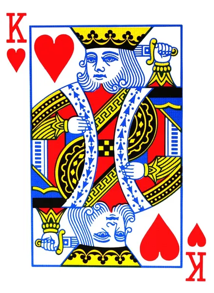 Цар сердець грає в карти. — стокове фото