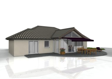 3d bungalow clipart