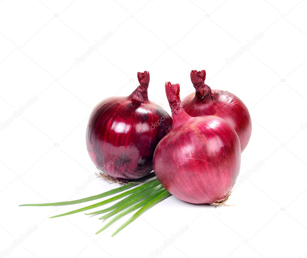 Fresh onion isolated on white