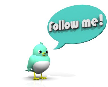 3d bird follow me clipart