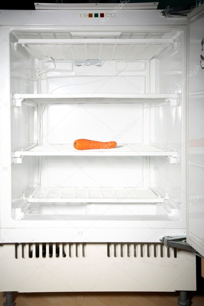 Almost empty refrigerator