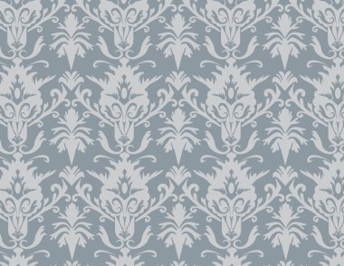 Gray wallpaper. The stylized vegetative ornament. clipart