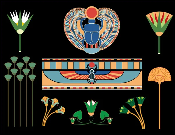 Symboles et signes égyptiens anciens (vecteur ) — Image vectorielle