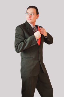 Businessman with documents clipart