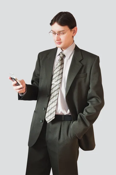 Muž s telefonem — Stock fotografie