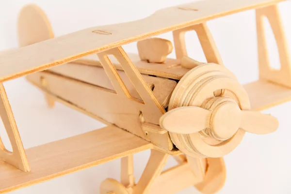 Avion modèle en bois gros plan — Photo