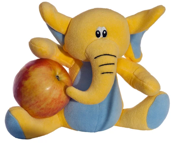 Elefante y manzana — Foto de Stock