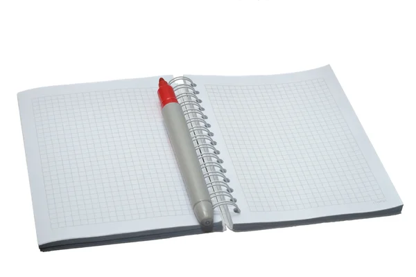 Notebook z markera — Zdjęcie stockowe