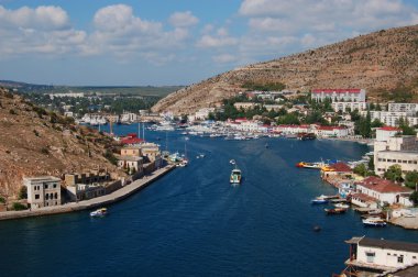 Panorama of a bay of Balaklava clipart