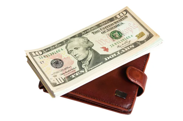 Dompet dan dolar — Stok Foto