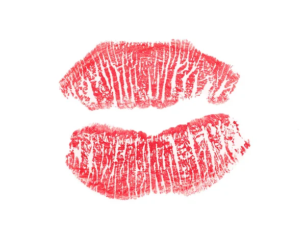 Lábios vermelhos imprimir — Fotografia de Stock