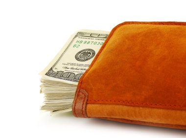 Cash in the wallet clipart