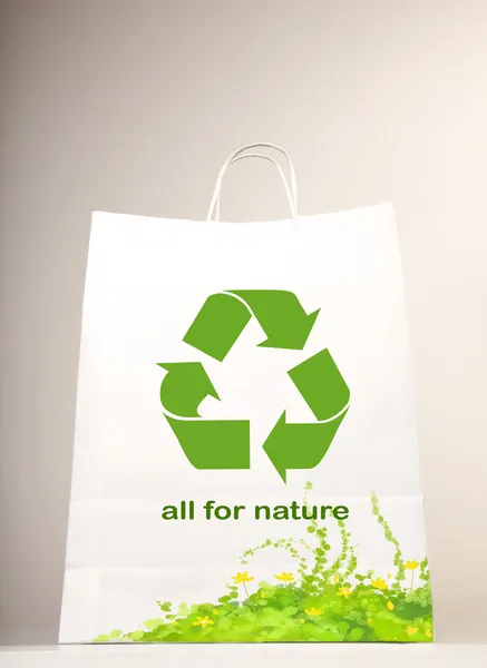 買い物袋をリサイクル シンボル — ストック写真
