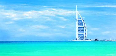 Burj Al Arab hotel on Jumeirah beach in Dubai clipart