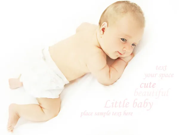 Little baby lying in the bed — Stock Photo, Image