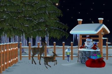 Christmas in the forest clipart