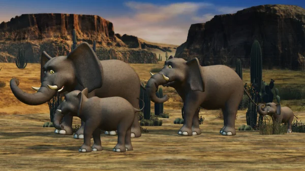 Família dos elefantes — Fotografia de Stock