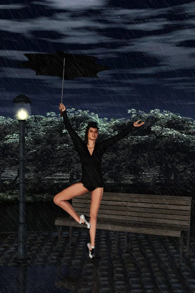Estoy cantando bajo la lluvia —  Fotos de Stock