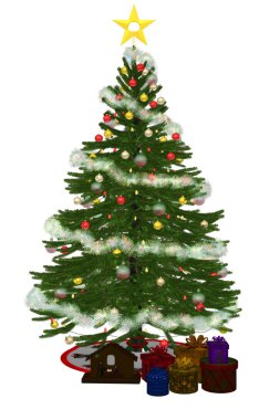 Christmastree with präsent 3 clipart